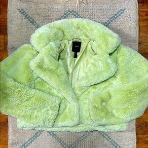 Lime Green Faux Fur Jacket